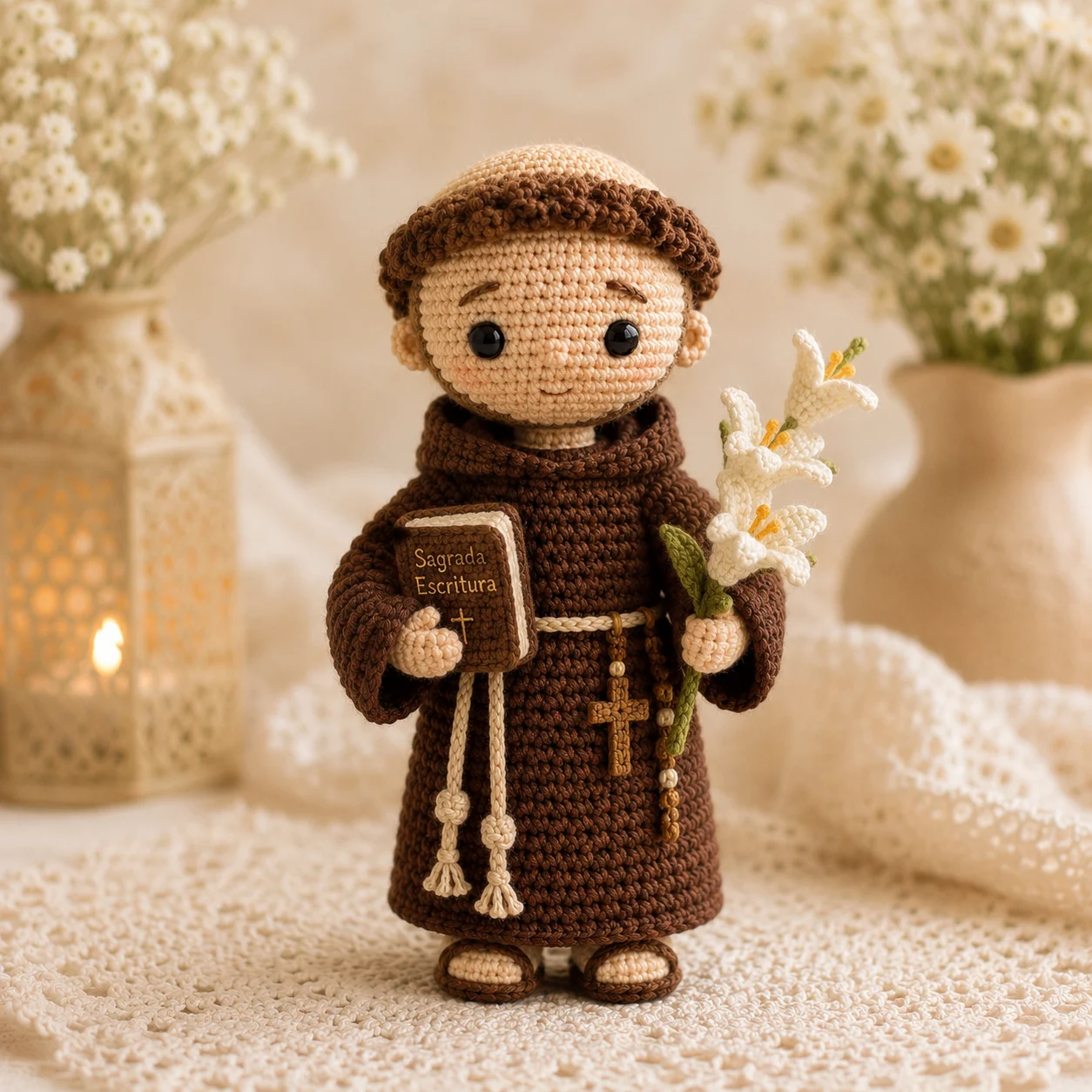 Peça católica artesanal em amigurumi